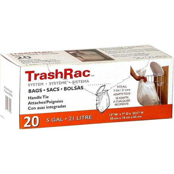5 gal. Trash Bags Handle Tie 20 pk - Picture 1 of 2
